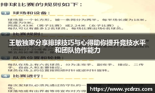 王敏独家分享排球技巧与心得助你提升竞技水平和团队协作能力