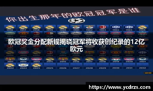 欧冠奖金分配新规揭晓冠军将收获创纪录的12亿欧元